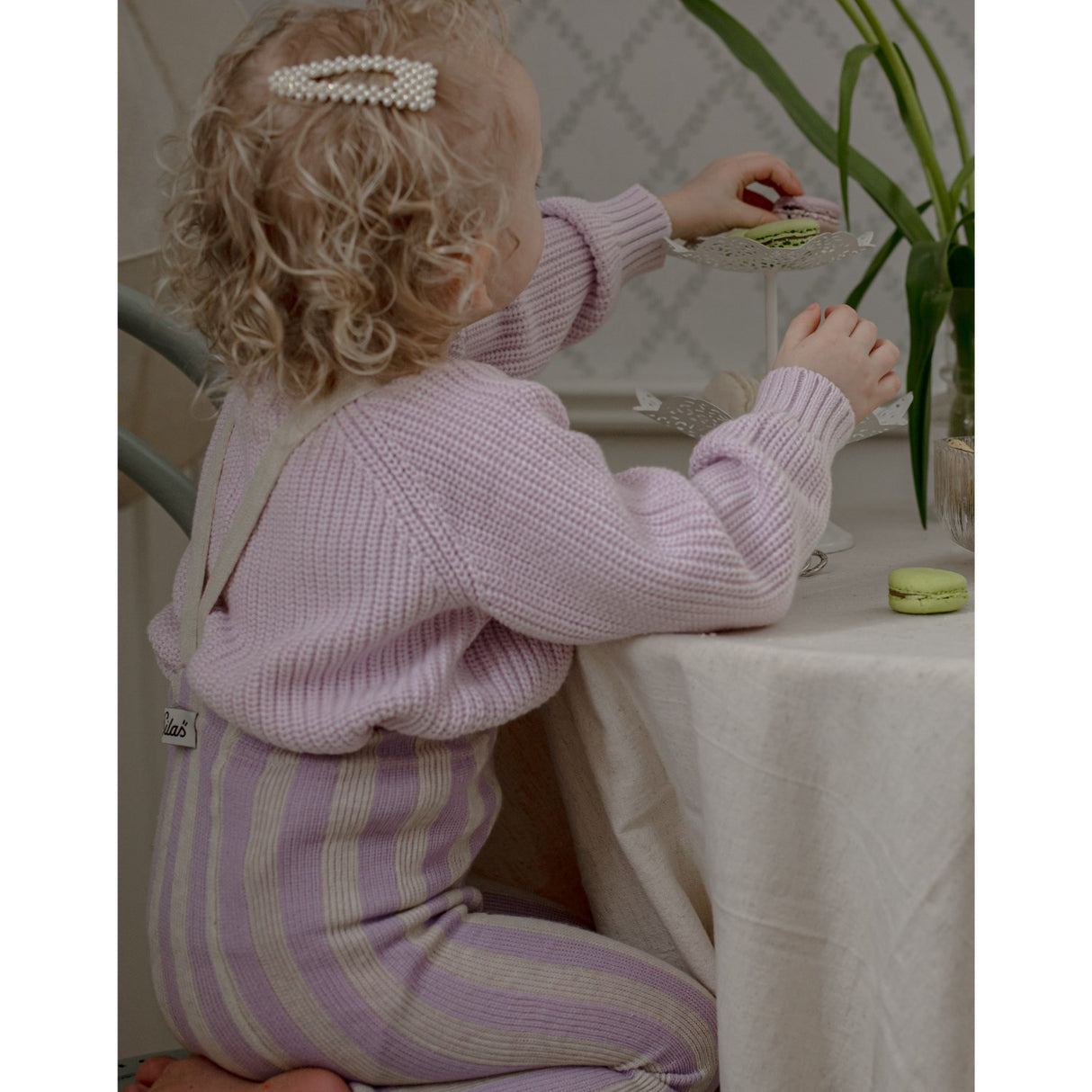Silly Silas Lavender X Cream Striped Footless Strumpbyxar Special Edition
