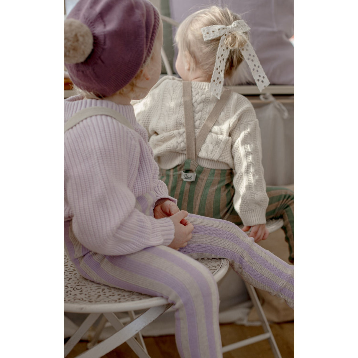 Silly Silas Lavender X Cream Striped Footless Strumpbyxar Special Edition