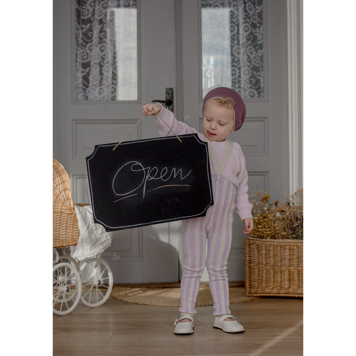Silly Silas Lavender X Cream Striped Footless Strumpbyxar Special Edition