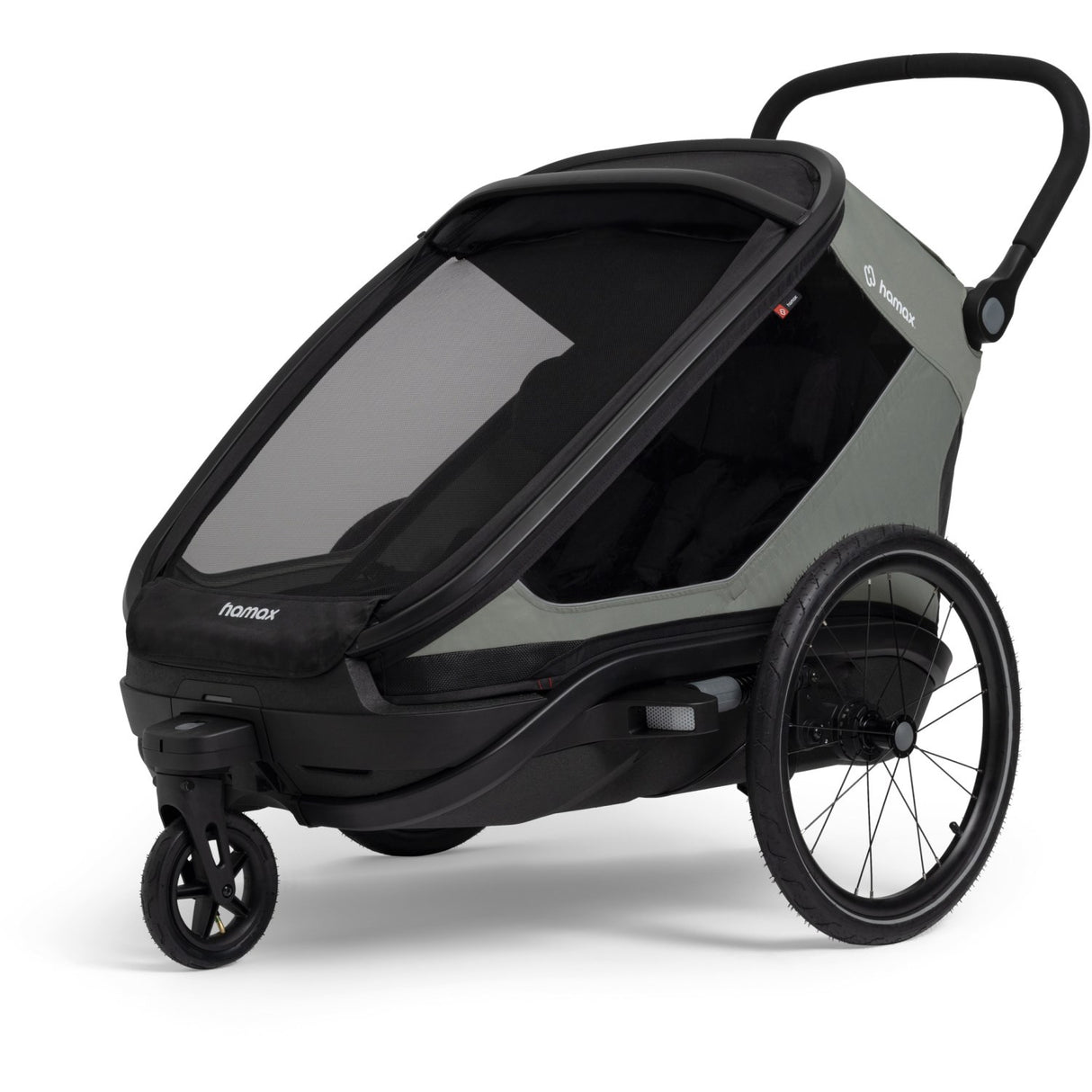 Hamax Green/Black Outback Next Bicycle Trailer Dubbel