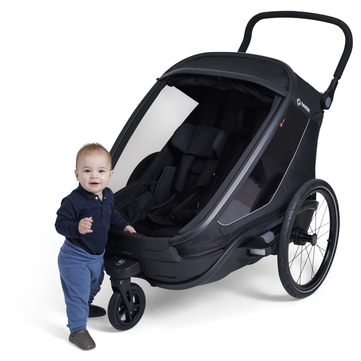 Hamax Black Outback Next Bicycle Trailer Dubbel