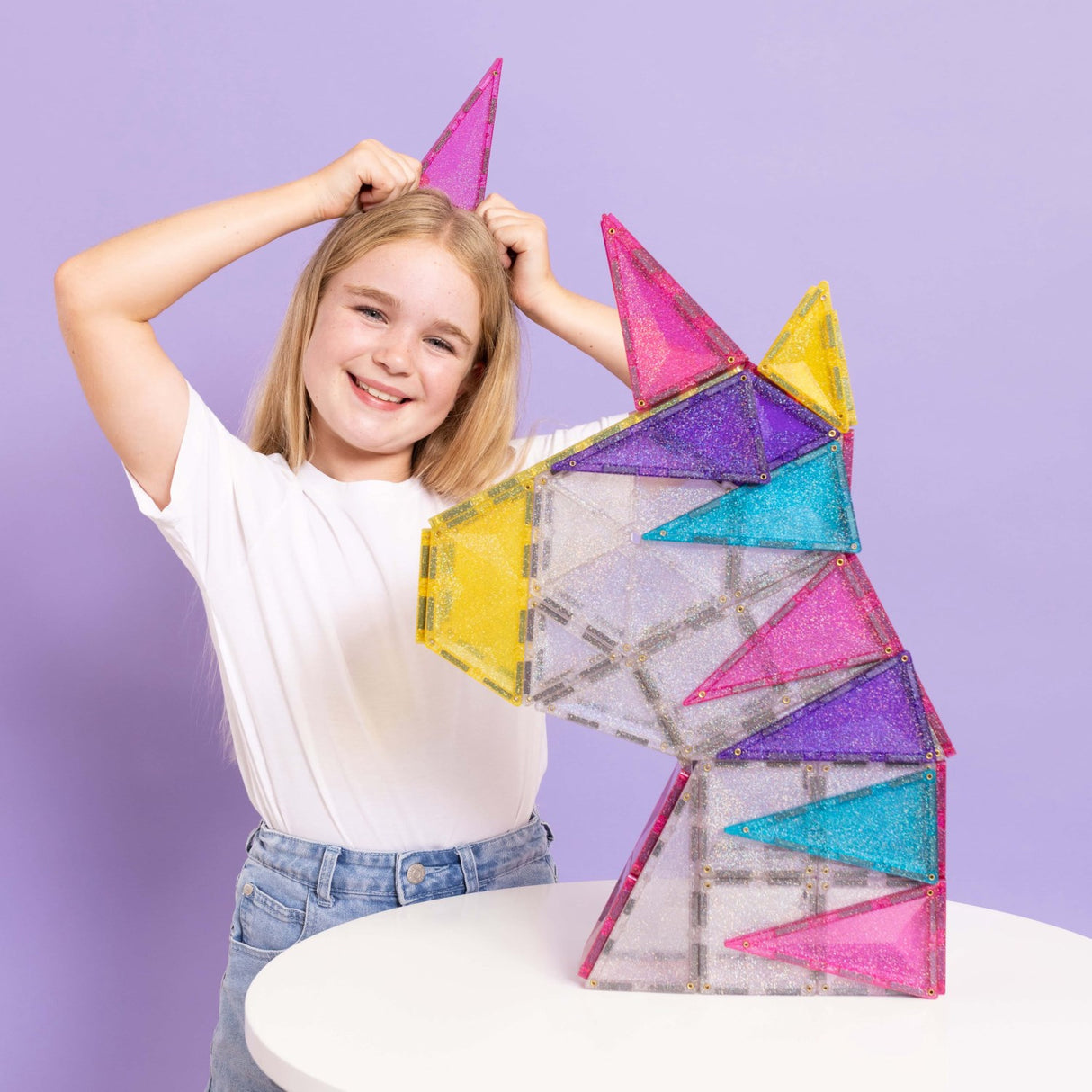 Connetix Multicolour Glitter Enhjørning Pack 56 Pcs