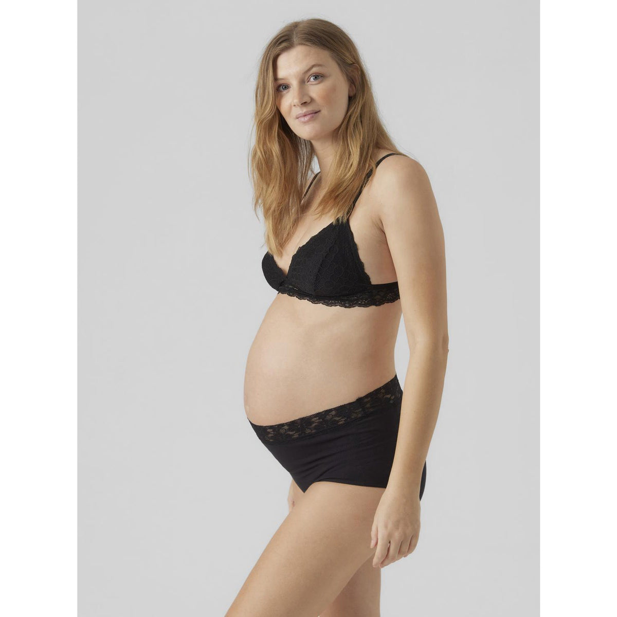 Mama;licious Black Mlheal Hw Lace Trosor 3-P A.