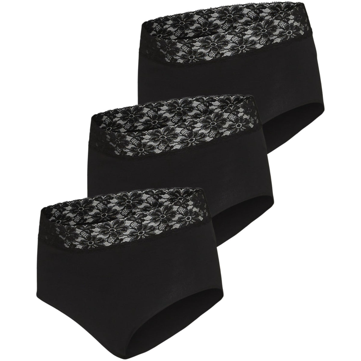 Mama;licious Black Mlheal Hw Lace Trosor 3-P A.