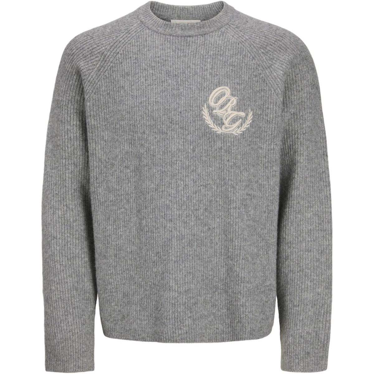 Jack & Jones Junior Light Grey Melange Jorfrederiksberg Stickad Emb Cn Sn Jnr