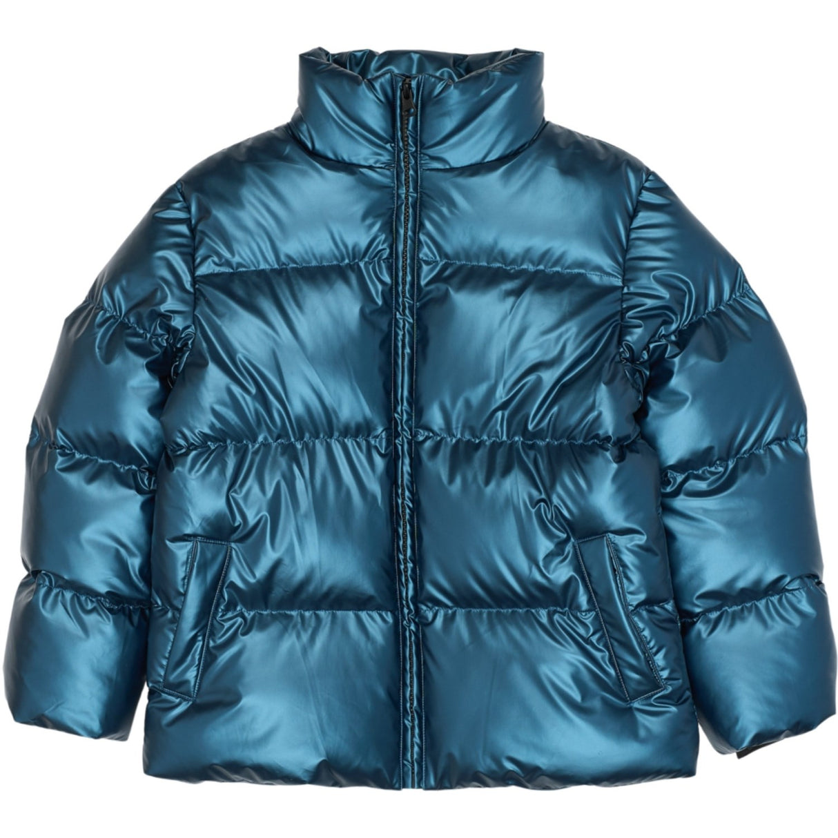 The New Metallic Blue Tnuffe Puffer Jacka