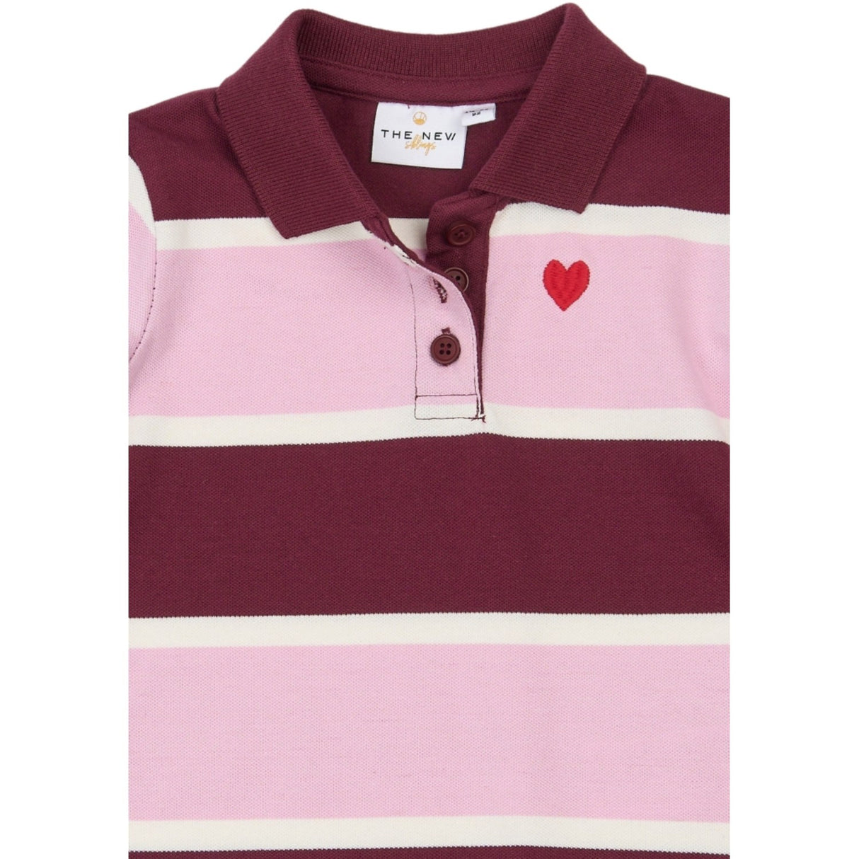 THE NEW Siblings Burgundy Striped Tn Tnstvidalia L_S Pique Pikétröja