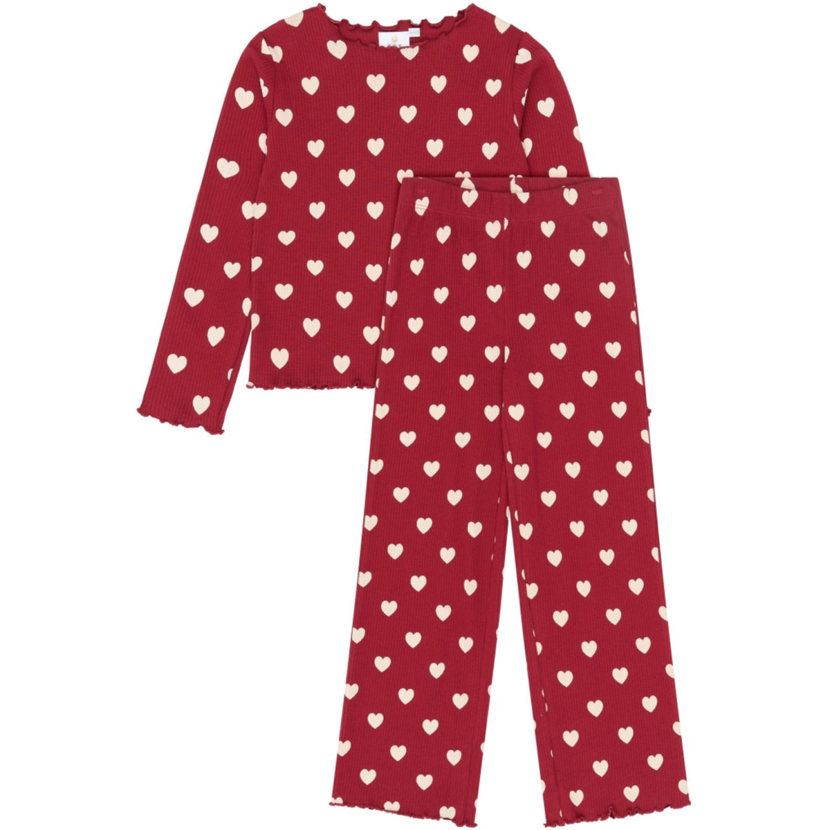 The New Rio Red AOP Tn Tnholiday Red Heart Rib Night Sett