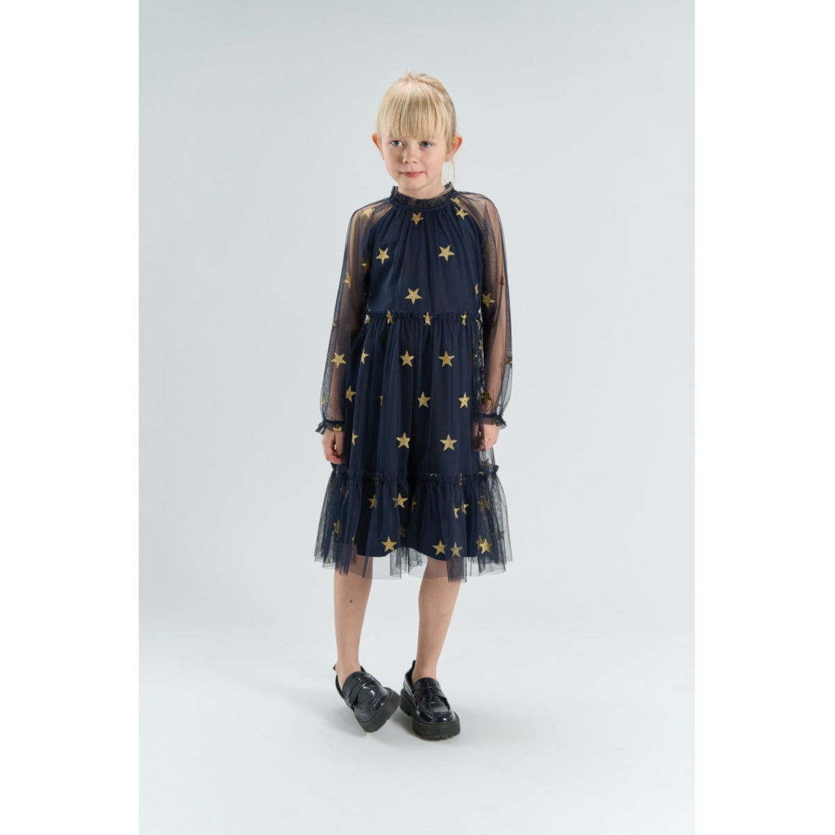 The New Navy Blazer AOP Tnyudelle Mesh L_S Klänning