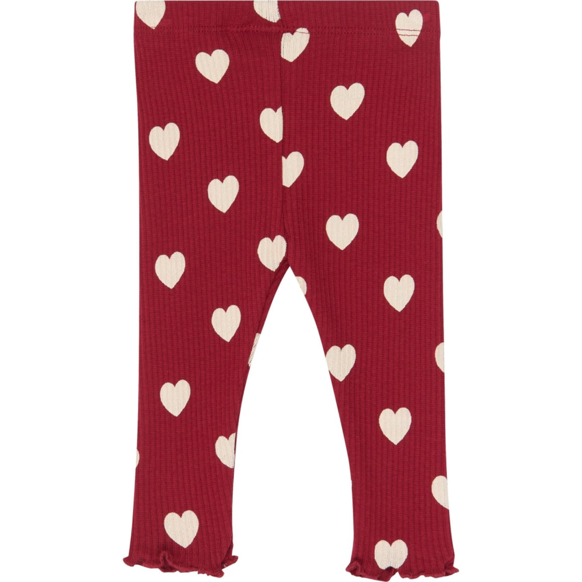 THE NEW Siblings Rio Red AOP Tn Tnsbholiday Red Heart Rib Leggings