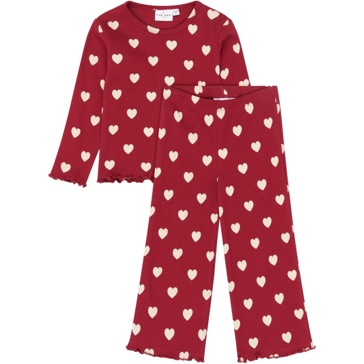 THE NEW Siblings Rio Red AOP Tn Tnstholiday Red Heart Rib Night Sett