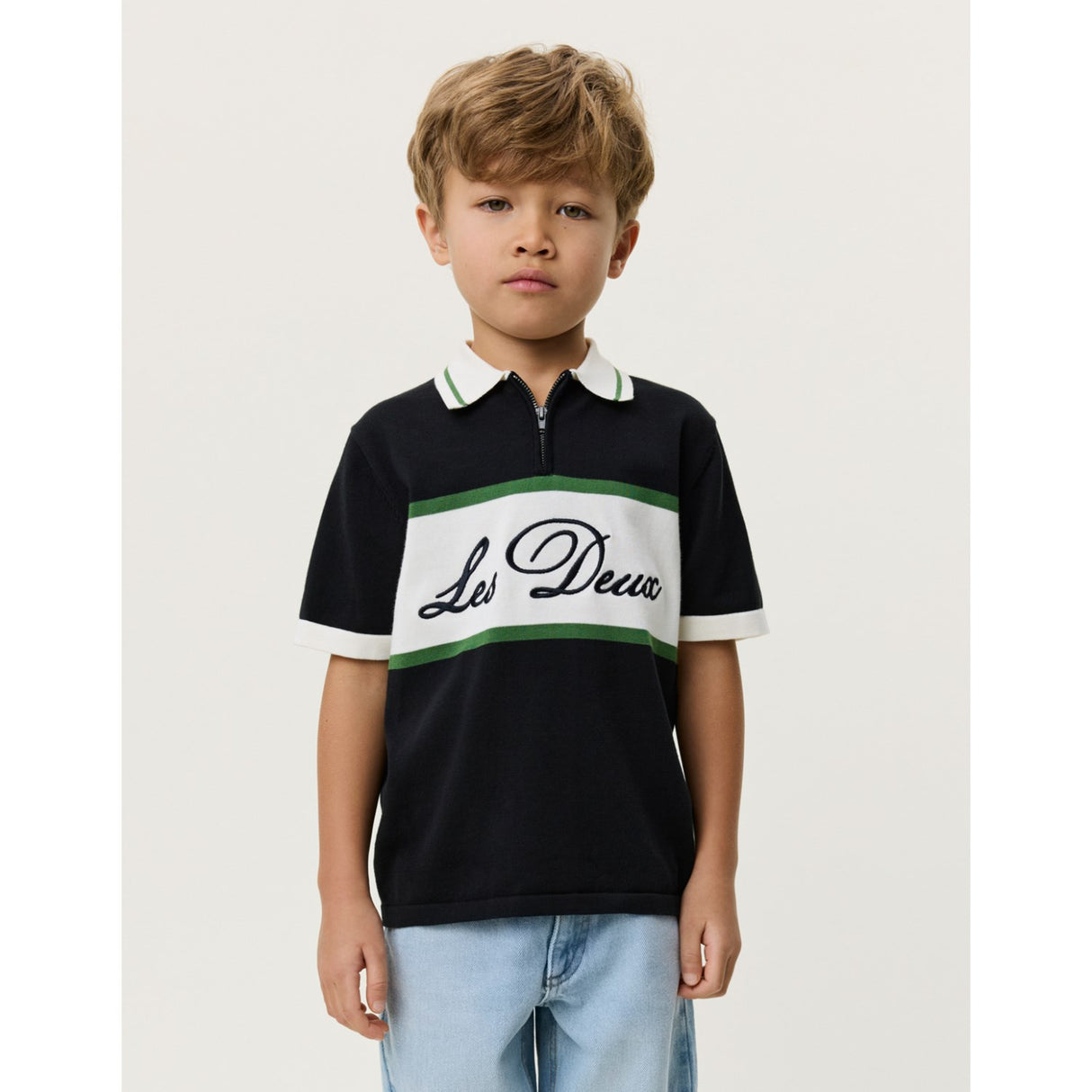 Les Deux Kids Tap Shoe Black Stickad Dragkedja Pikétröja KIDS