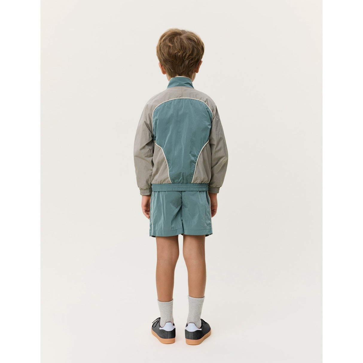 Les Deux Kids Tea Green Shiny Crisp Track Jacka KIDS