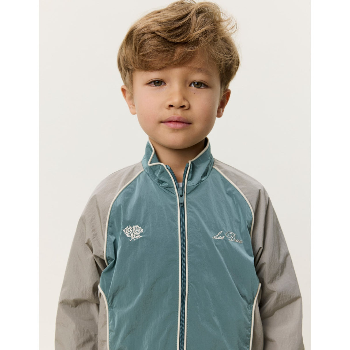Les Deux Kids Tea Green Shiny Crisp Track Jacka KIDS