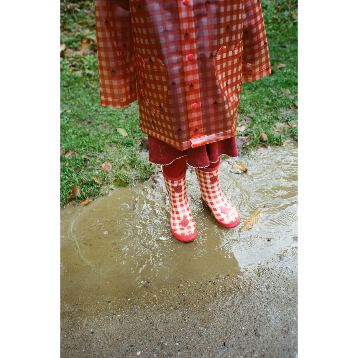 Flöss Berry Gingham Misty Rain Stövlar