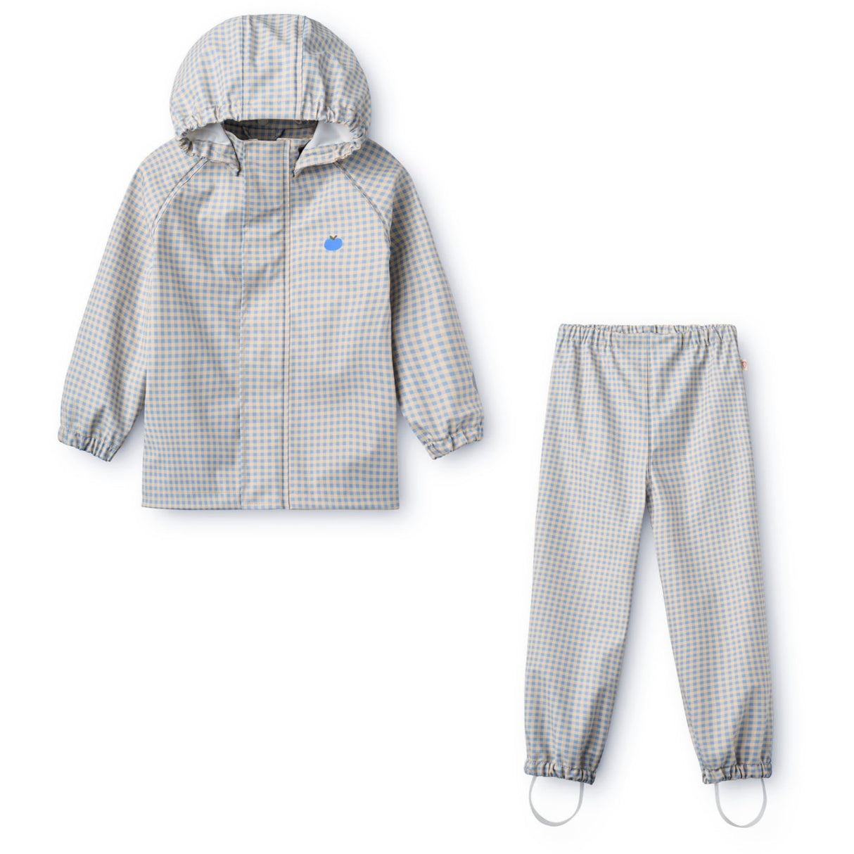 Flöss Light Blue Gingham Dew Regnkläder Sett