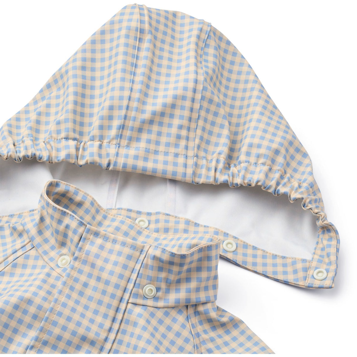 Flöss Light Blue Gingham Dew Regnkläder Sett
