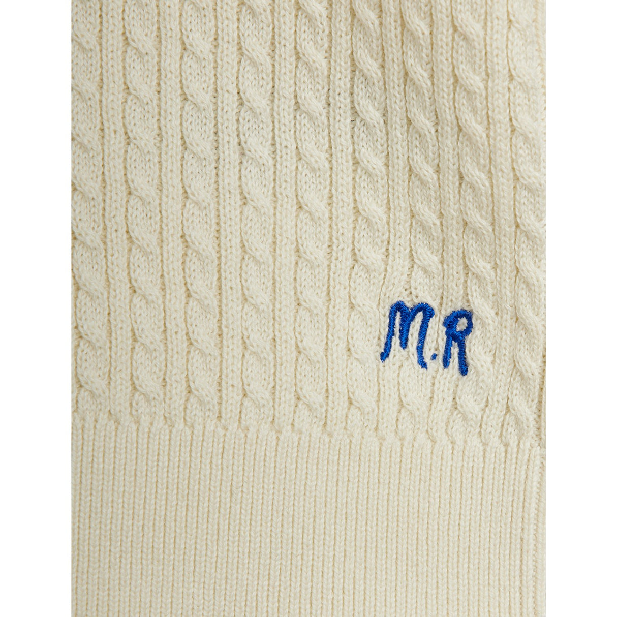 Mini Rodini Off-White Cable Stickad Pikétröja Skjorta