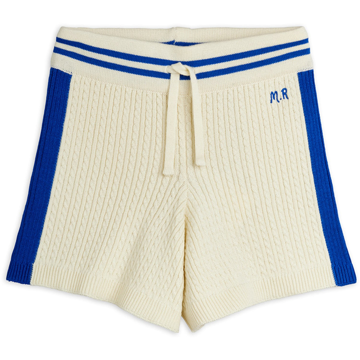 Mini Rodini Off-White Cable Stickad Shorts