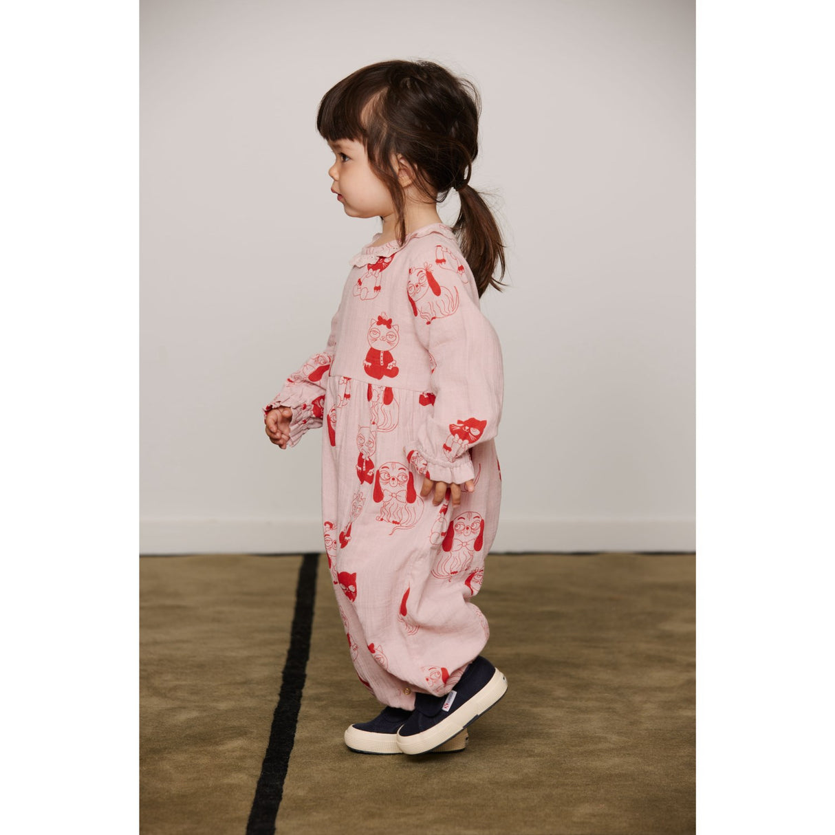 Mini Rodini Pink Minibabies Aop Woven Byxdress