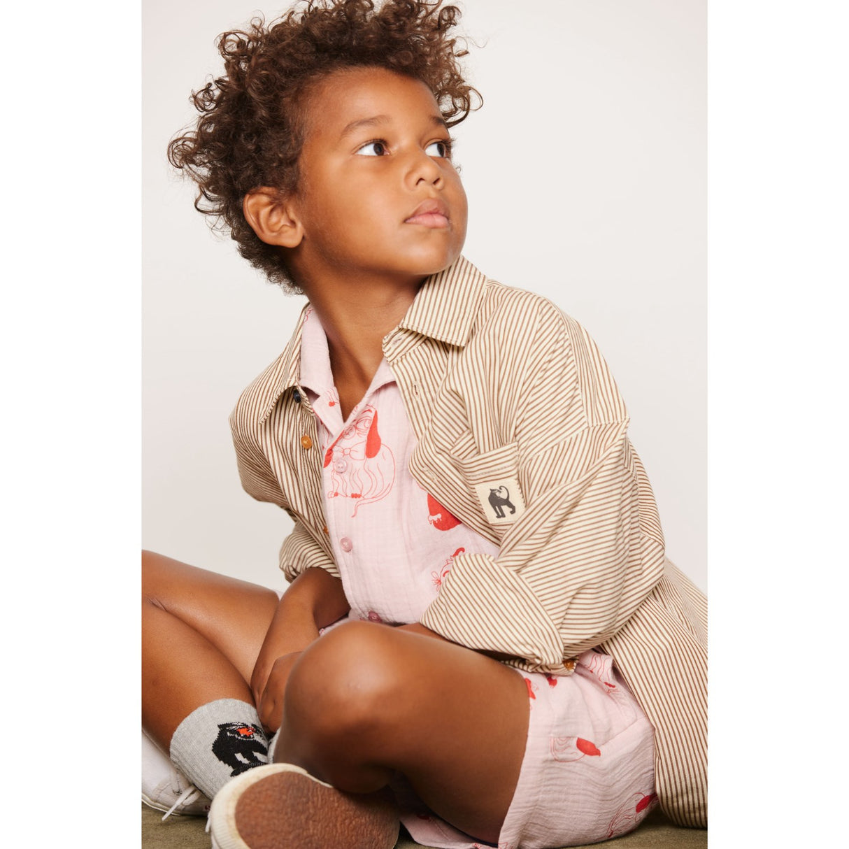 Mini Rodini Brown Poplin Yd Ls Skjorta