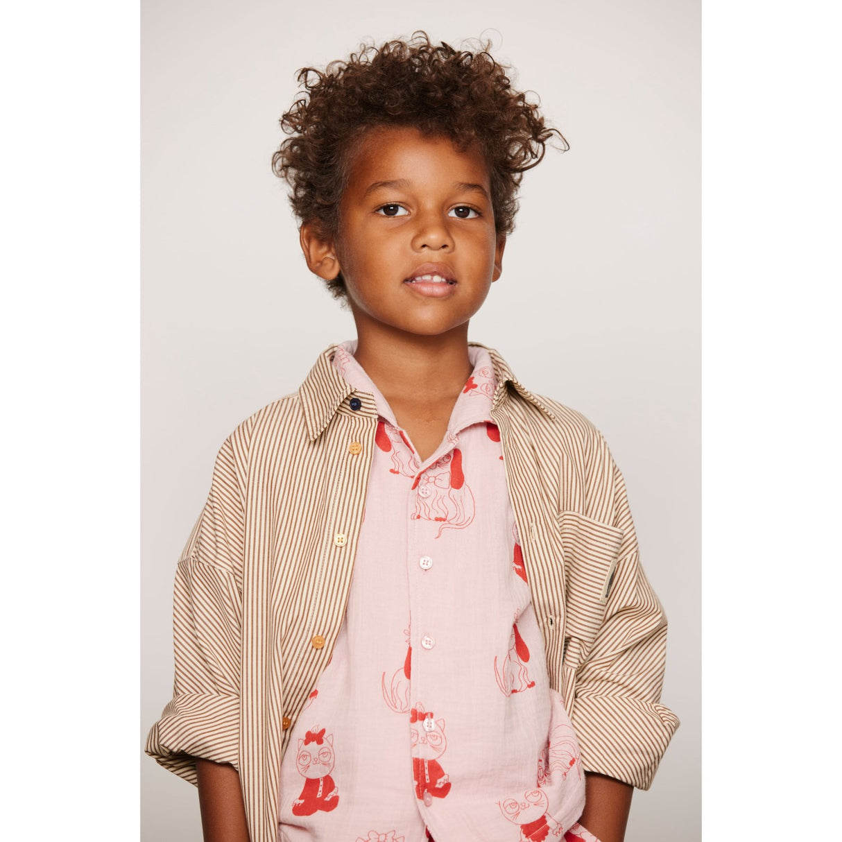Mini Rodini Brown Poplin Yd Ls Skjorta
