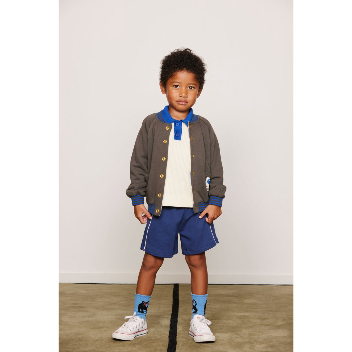 Mini Rodini Off-White Cable Stickad Pikétröja Skjorta