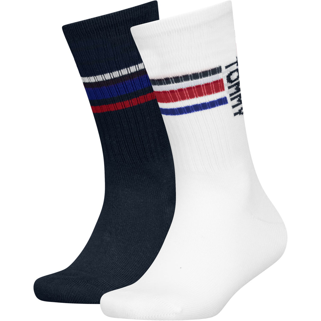 Tommy Hilfiger White Kids Strumpor 2-Pack Sport Stripe Tommy