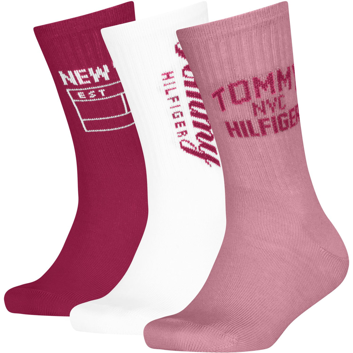 Tommy Hilfiger Pink Kids Strumpor 3-Pack Ny Sport