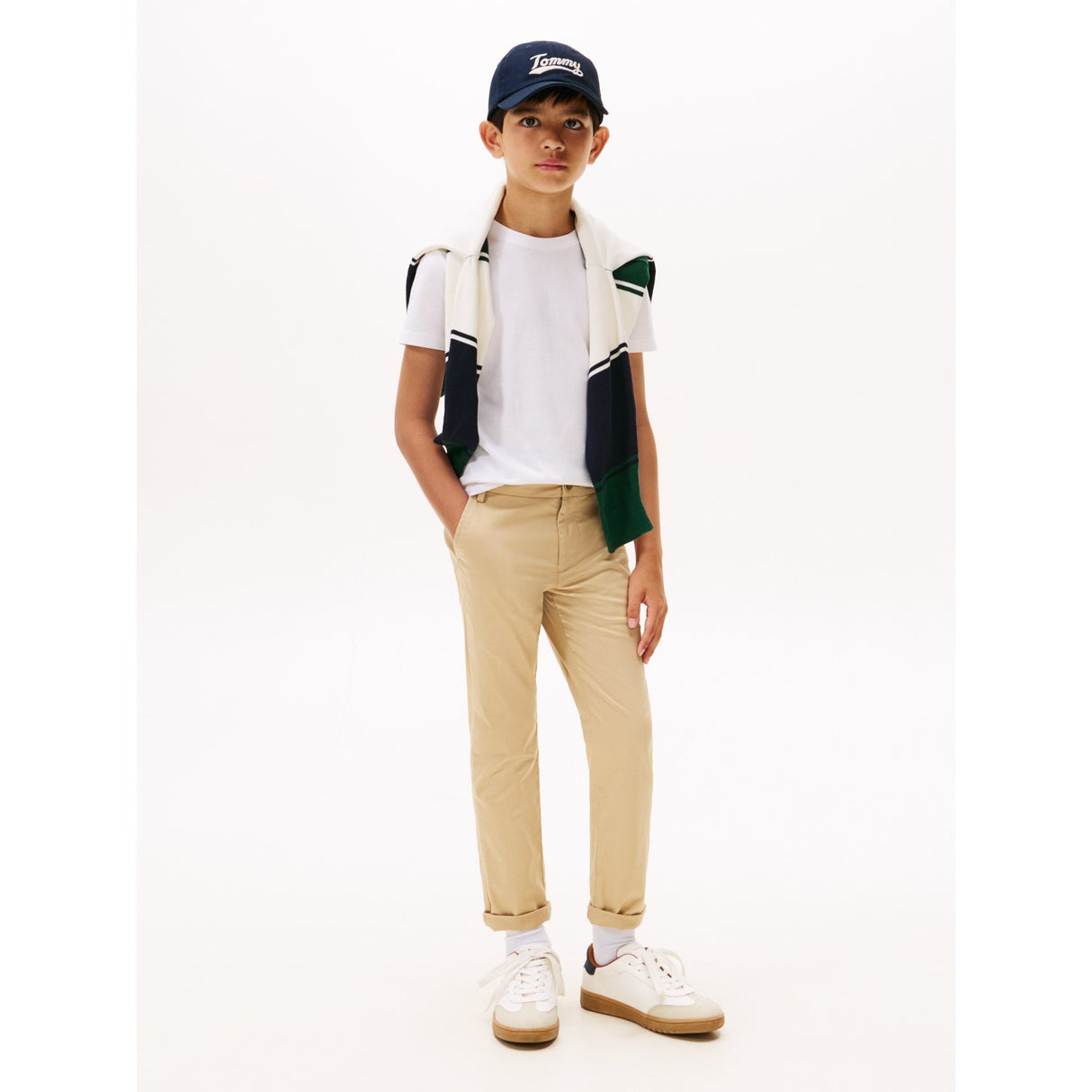 Tommy Hilfiger White Essential Bomull Reg Fit Tee Ss