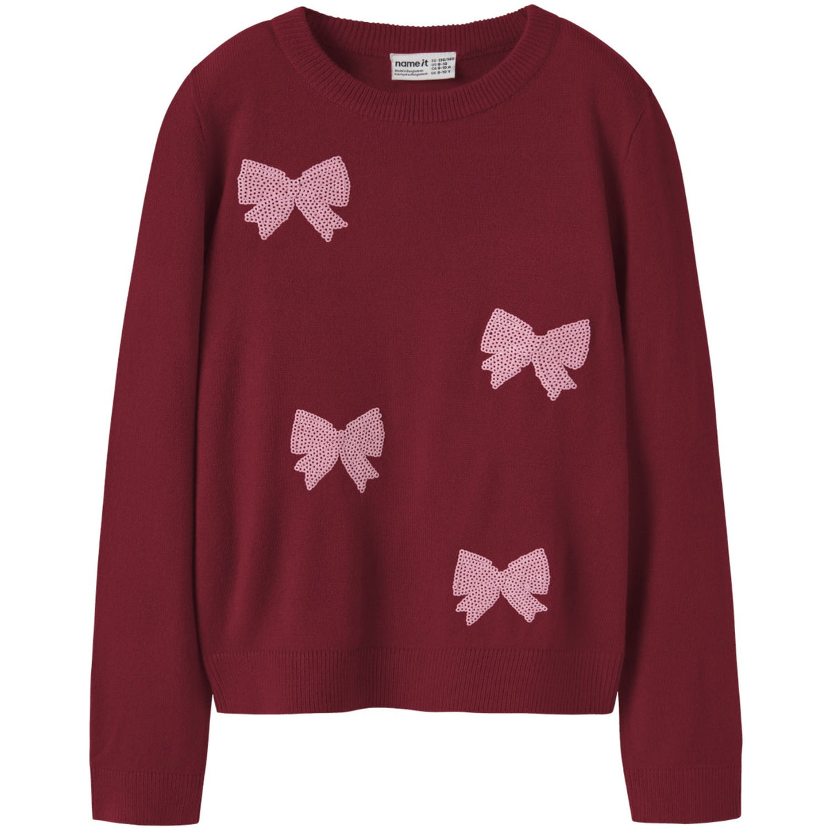 Name It Red Dahlia Nkfralle Ls Stickad