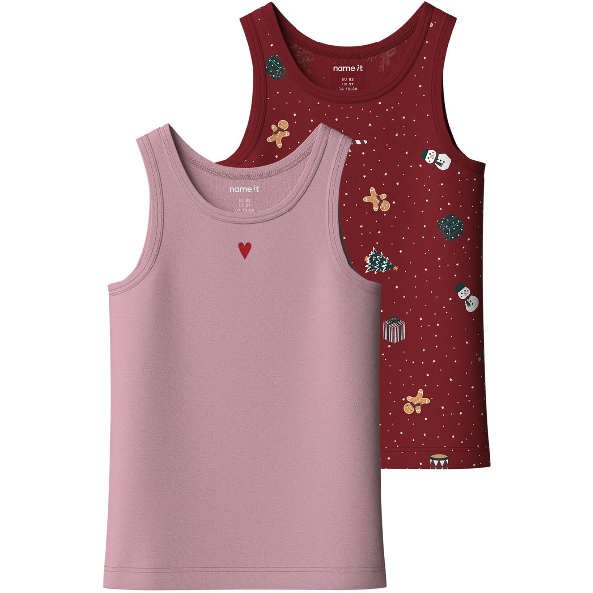 Name It Red Dahlia Nmfvismas 2-Pack Tank Topp Giftpack