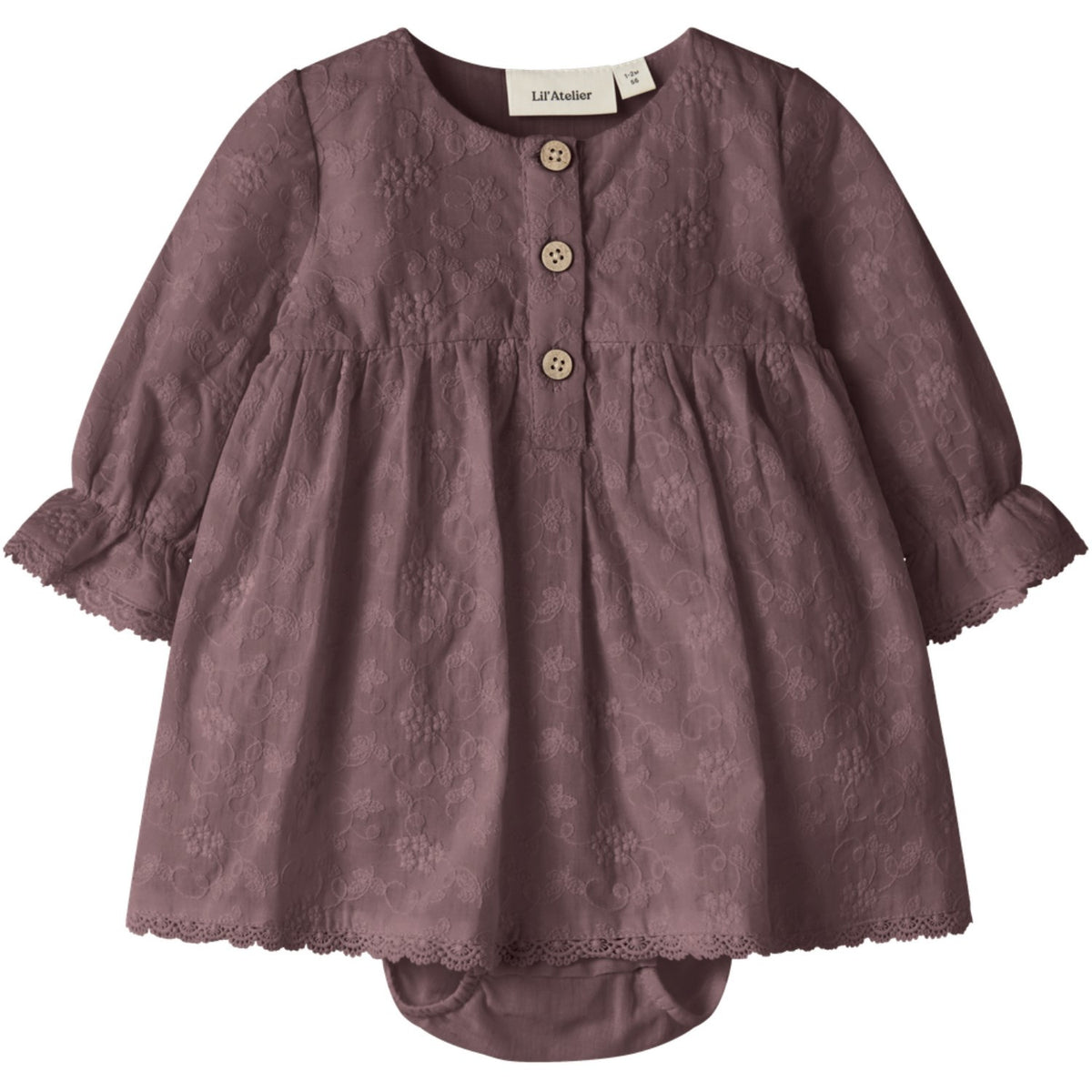 Lil'Atelier Rose Taupe Nbfrenna Ls Loose Body Klänning Lil