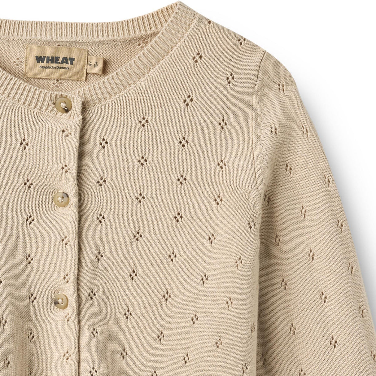 Wheat Offwhite Stickad Cardigan Maia