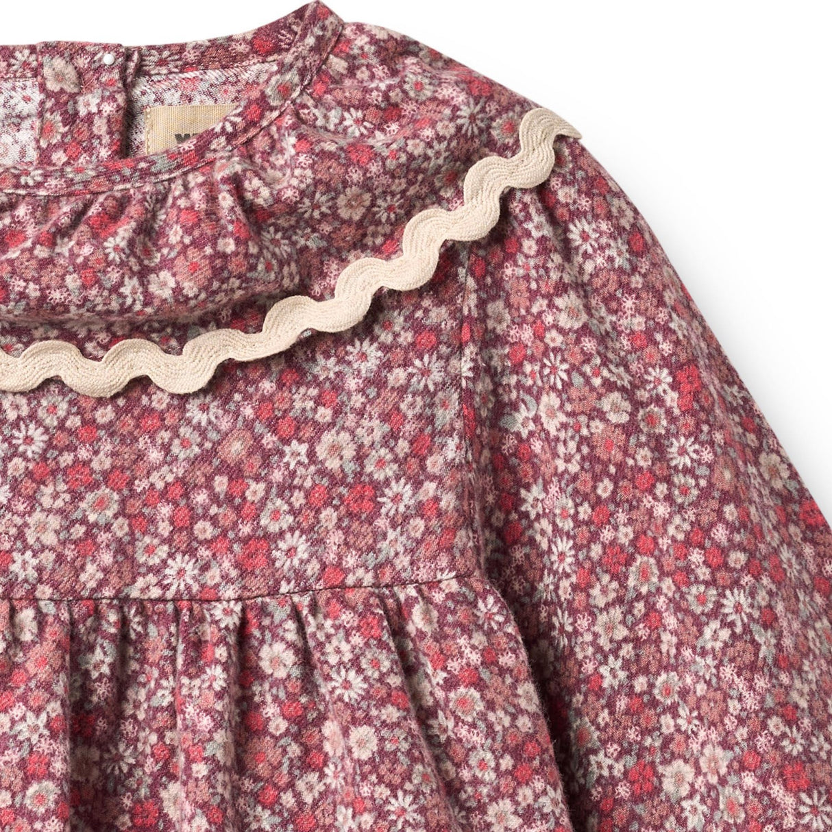 Wheat Grape Flowers Klänning L/S Krage Elvira