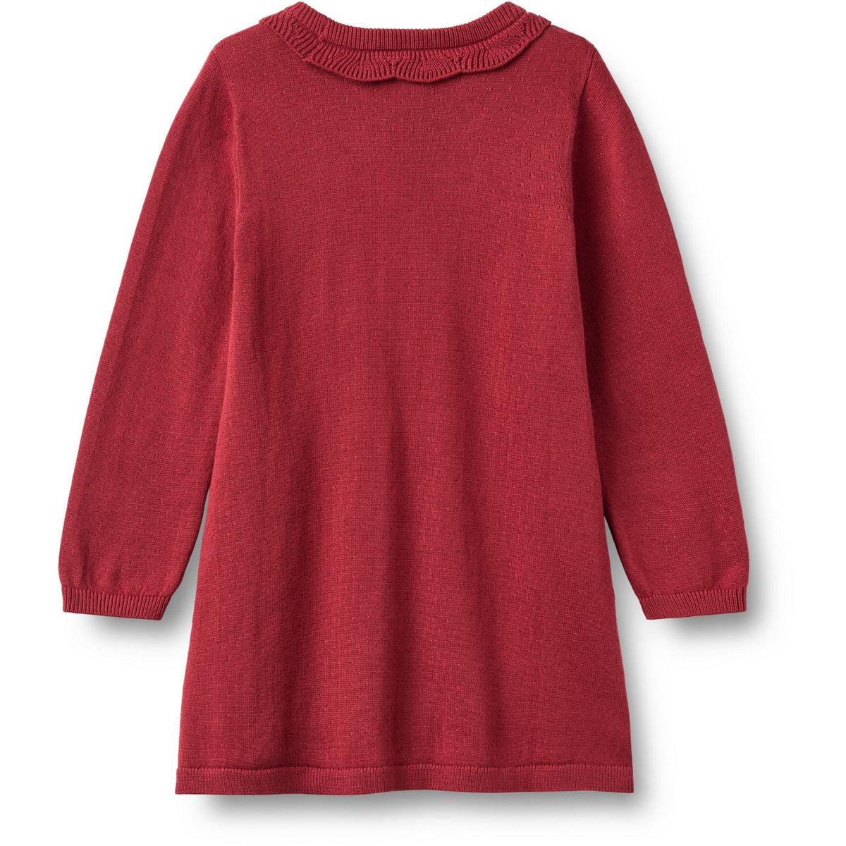 Wheat Red Cherry Stickad Klänning L/S Nannie