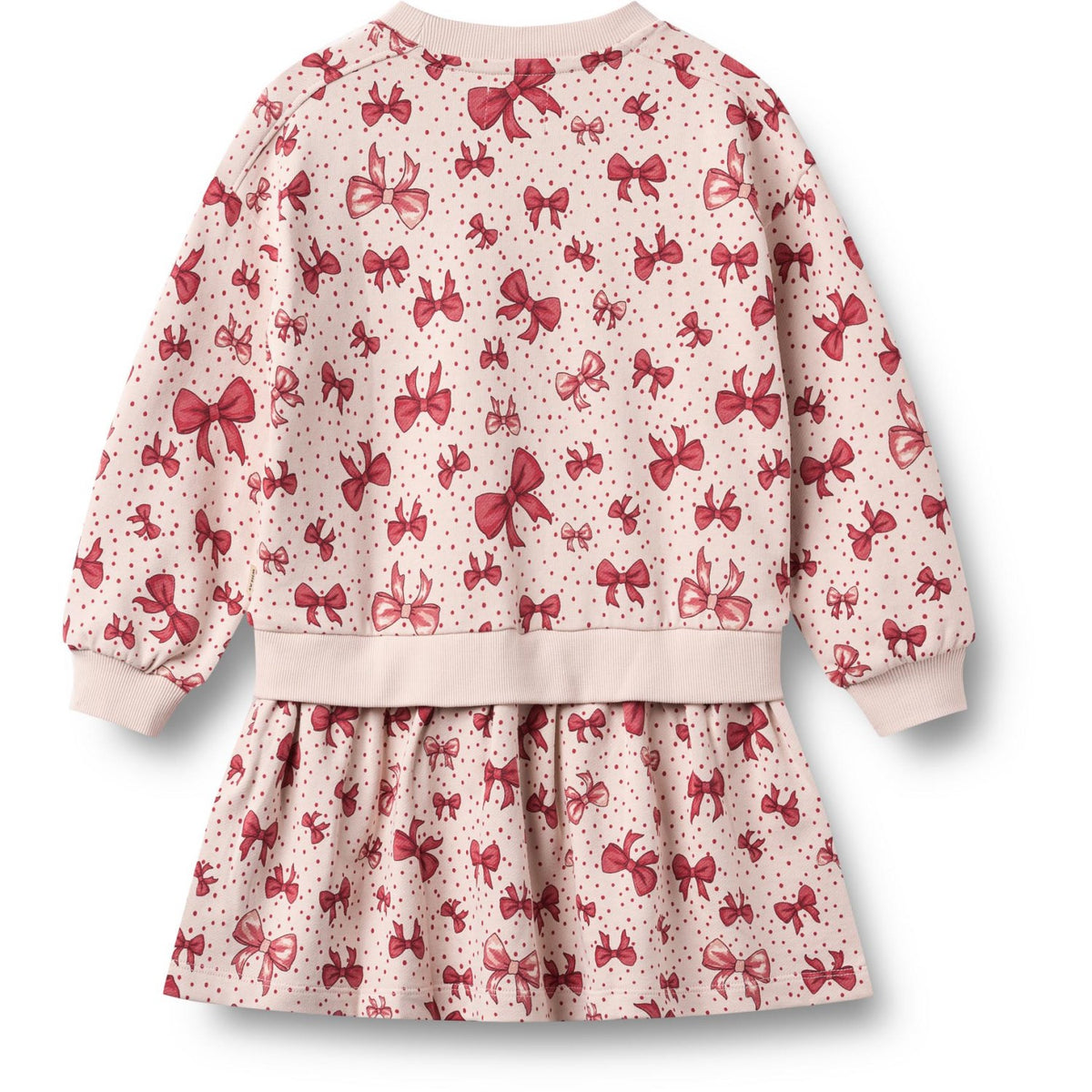 Wheat Almond Peach Bows Sweat Klänning L/S Maggie