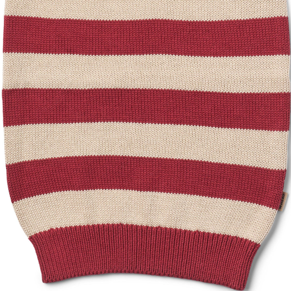 Wheat Red Christmas Stripe Stickad Christmas Mössa
