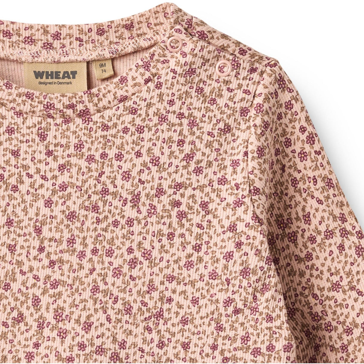 Wheat Dime Rose Small Flowers Jersey Klänning L/S Sessa