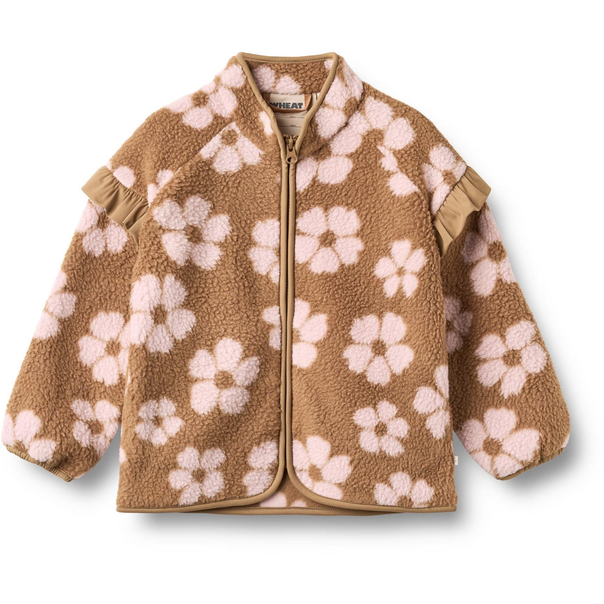 Wheat Warm Hazel Flowers Fleece Jacka Ellena