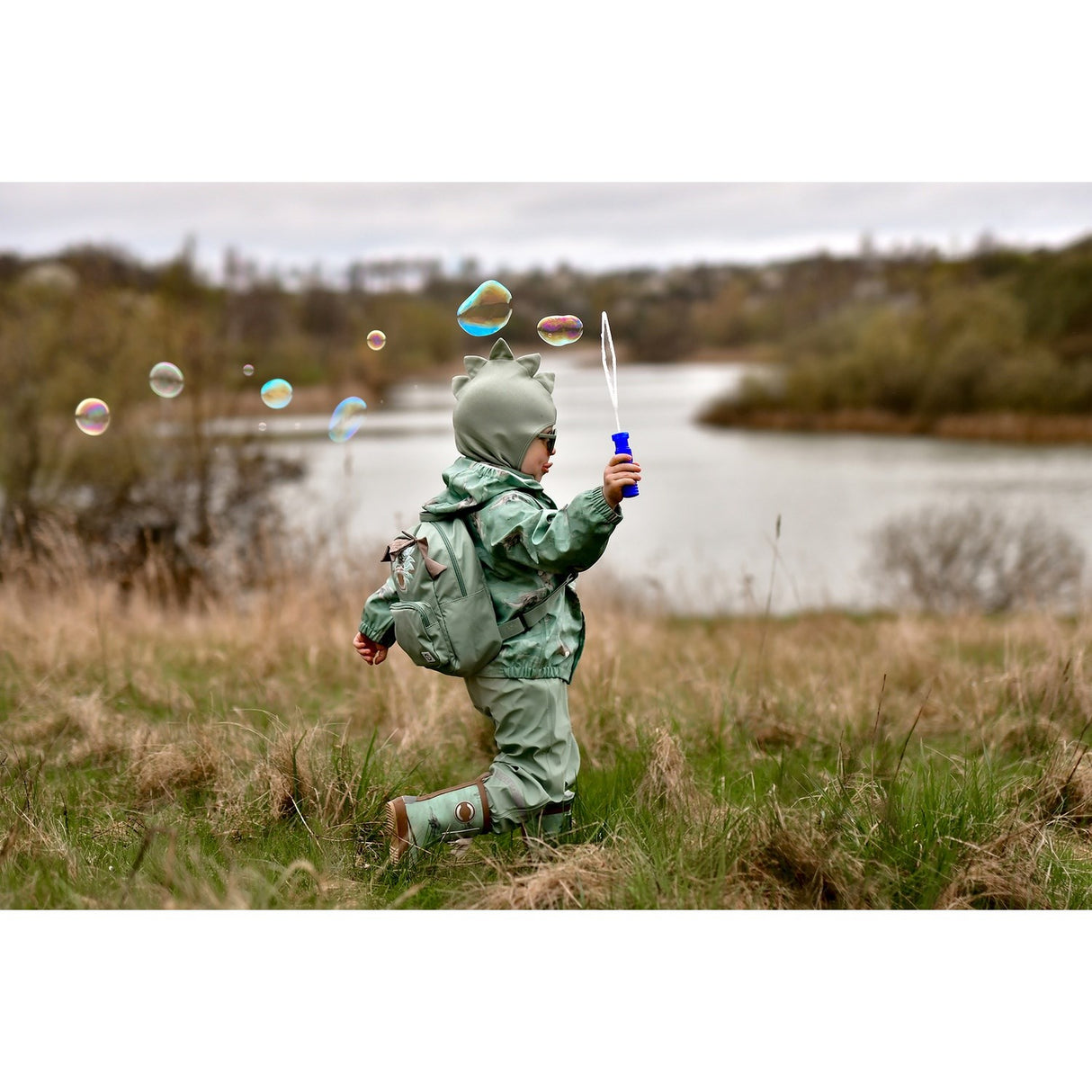 Mikk-Line Green Bay Dino Bomull Balaclava