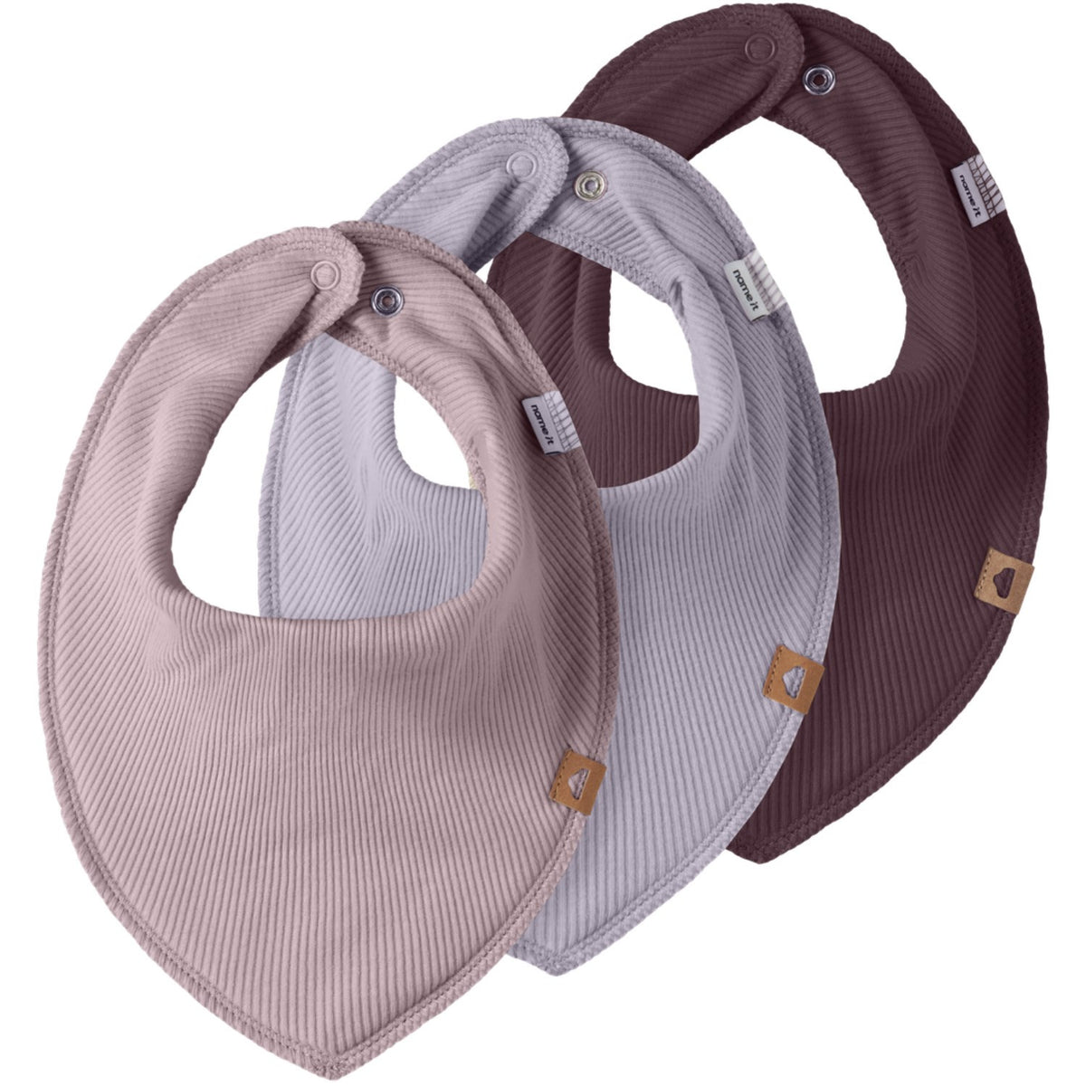 Name It Mauve Shadows Nbfyvette 3-Pack Rib Halsduk Haklapp