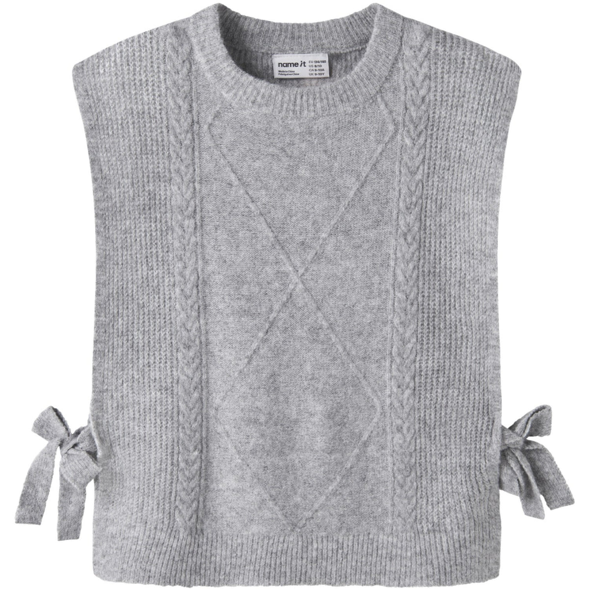 Name It Grey Melange Nkfrianni Stickad Väst