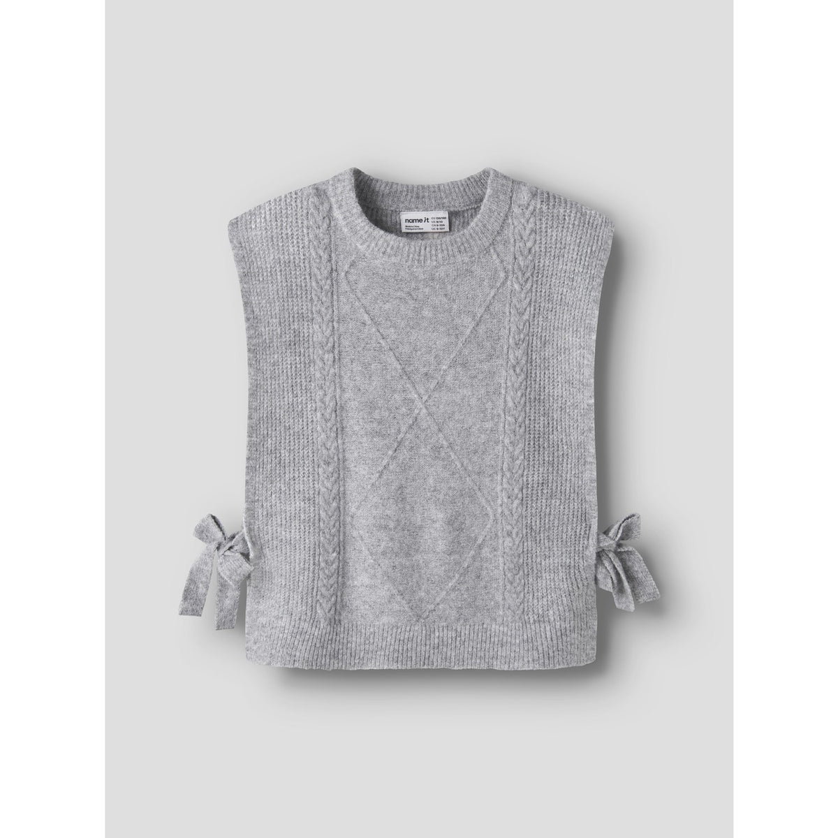 Name It Grey Melange Nkfrianni Stickad Väst