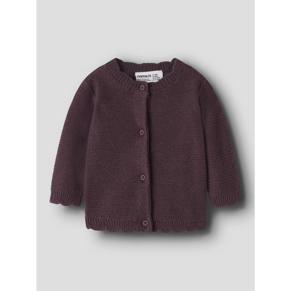 Name It Catawba Grape Tone In Tone Lurex Nbfradia Ls Stickad Card