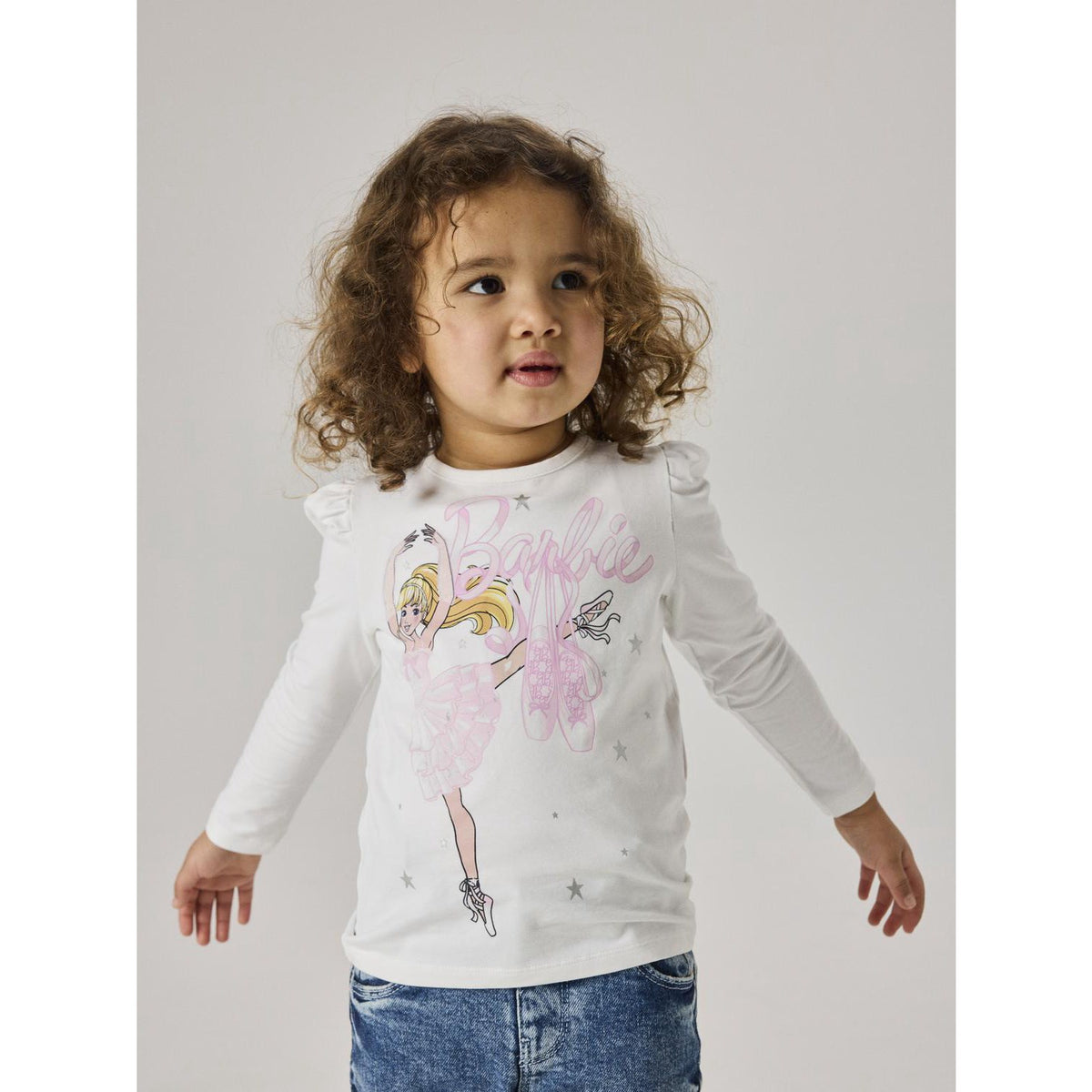 Name It Bright White Nmfordi Barbie Ls Topp Låda Mat