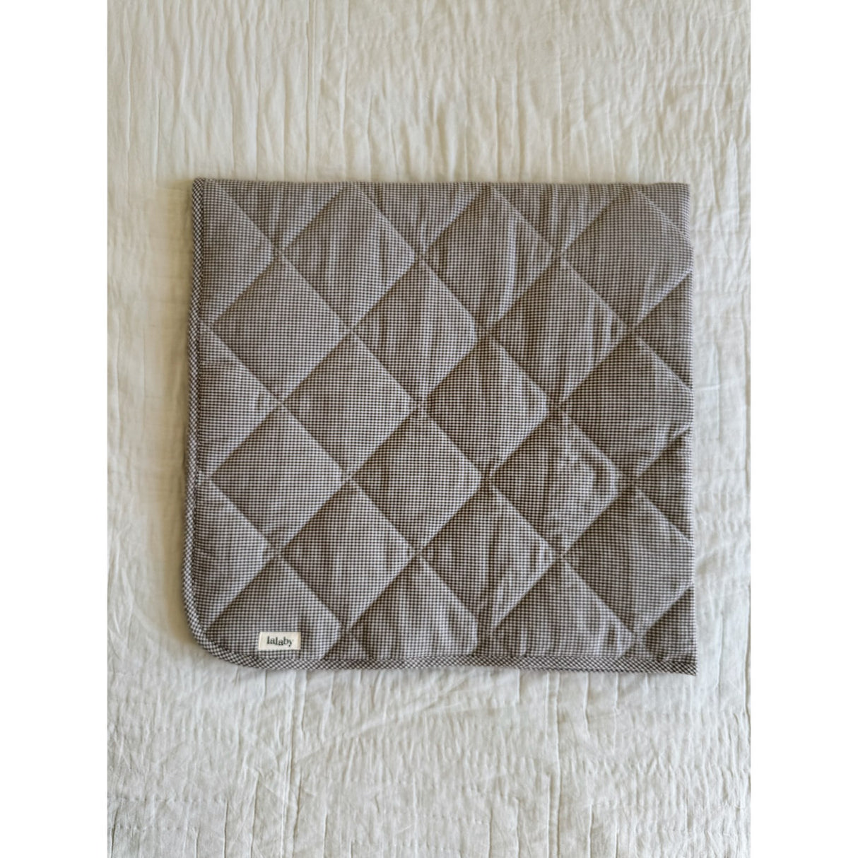 Lalaby Tiny Check Brown Quiltad Baby Filt