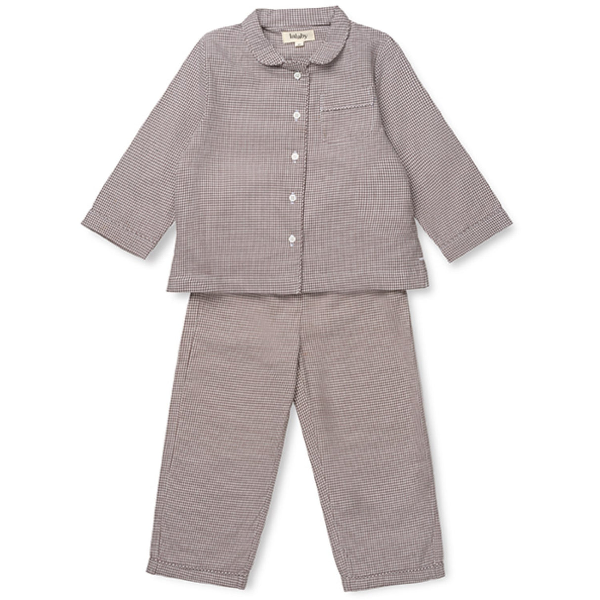 Lalaby Tiny Check Brown Classic Pyjamas