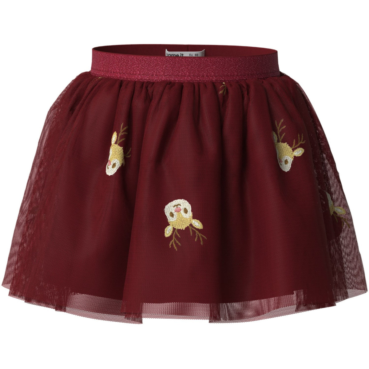 Name It Red Dahlia Reindeer Nmfveross Tyll Kjol
