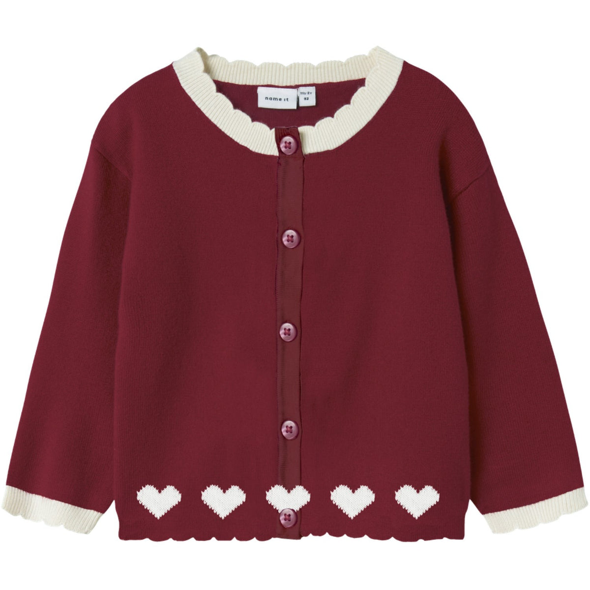 Name It Red Dahlia Nmfralbos Ls Stickad Card